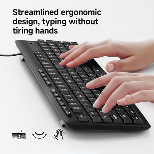 Redragon BK7366 Wired Keyboard,Multimedia USB Quiet Computer Keyboard,Silent Keyboard with Large Number Pad,Spill-Resistant,Anti-Wear Letters,Full Size for Laptop,Desktop 4