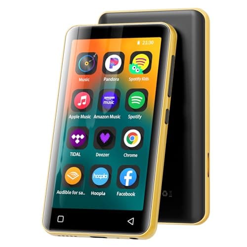 MP3 Player with Bluetooth and WiFi,MP3 Player with Spotify,Spotify Kids,Audible,Pandora,Amazon Music,4" Music Player MP4 Up to 1TB(80GB,Gold)