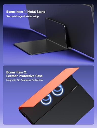 JSAUX FlipGo Lite 15.6" Portable Dual Stacked Monitor, 1080P FHD IPS Laptop Screen Extender One Cable for Triple Monitor Setup (For Windows&Linux) with Magnetic Design, Built-in Hub,No Driver Required 5