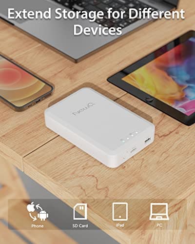 NEWQ 1TB External Hard Drive for iPhone, iPad, MacBook - USB 3.0, 2.0, 2.0 3.0 - Compatible with iOS & Android, Store Photos, Videos, Music, Documents 5