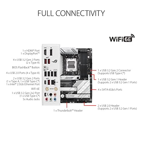 ASUS ROG Strix B650-A Gaming WiFi 6E AM5 (LGA1718) Ryzen 7000 Motherboard(12+2 Power Stages,DDR5,3xM.2 Slots,PCIe® 4.0, 2.5G LAN,WiFi 6E,USB 3.2 Gen 2x2 Type-C® Port) 5
