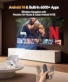 Android 14 Mini Projector with 4K 8K Support, Smart Projector with Wifi6 and Bluetooth5.4, 600 ANSI, Auto Focus & Obstacle Avoidance 1080P Portable Movie Proyector for Home Outdoor, Magcubic HY350Max 4