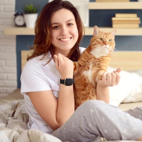 Maledan Sport Elastic Band Compatible for Fitbit Sense/Versa 3/Fitbit Versa 4/Sense 2 Bands Men Women, Breathable Nylon Stretchy Solo Loop Replacement Bands for Versa 3/ Versa 4, Black 5