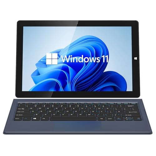AWOW 10.1" 2-in-1 Windows Tablet with Keyboard, Intel N100 Processor, 12GB DDR5 RAM, 256GB Storage, Detachable Touchscreen Laptop, Windows 11, Dual-Band WiFi, Bluetooth, USB 3.0, HDMI, Dual Cameras