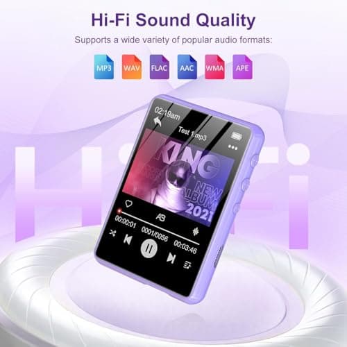 128GB MP3 Player - Music Player with Bluetooth 5.4, 2.4" Portable HiFi MP3 Player with FM Radio, HD Speaker, E-Book,Voice Recorder, Walkman Digital Music Player Earphones Included 4