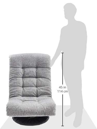 Amazon Basics Swivel Foam Lounge Chair with Headrest, Floor-Compatible, Adjustable, Gaming, 26.3D x 23.5W x 13.7H in, Grey 3
