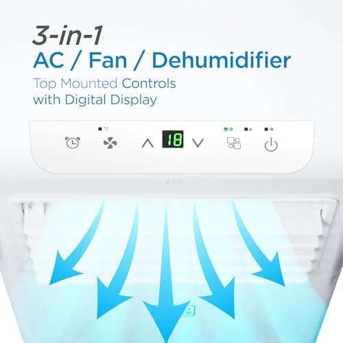 BLACK+DECKER Portable Air Conditioner, 8,500 BTU (5,100 BTU SACC) for Rooms Up To 350 Sq. Ft., Portable AC with Full Function Remote Control & Window Kit, BPACT05SM, White 4