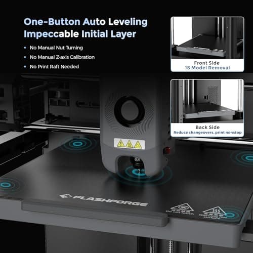 FLASHFORGE Adventurer 5M 3D Printer with Fully Auto Leveling, Max 600mm/s High Speed Printing, 280°C Direct Extruder with 3S Detachable Nozzle, CoreXY All Metal Structure, Print Size 220x220x220mm 4