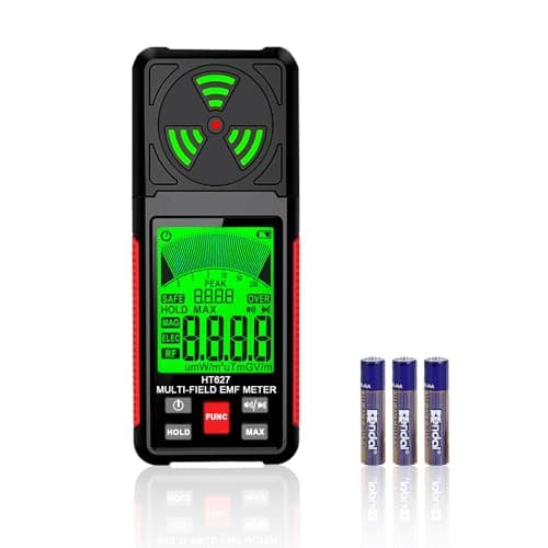 EMF Meter, 3-in-1 Portable Electromagnetic Field Radiation Detector Handheld EMF Tester for EF, RF, MF, WiFi Signal, Radio Frequency Detector Suitable for Home Office EMF Inspections Ghost Hunting