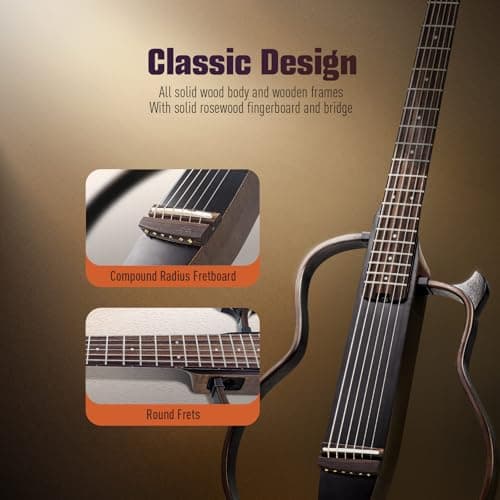 Sonicake Travel Guitar, Portable Acoustic-Electric Guitar Kit, Solid Mahogany Body Easy Assemble Frames, Multi Body-Shape Sim Rechargeable Preamp, Gig Bag, All Accessories QGT-01 3