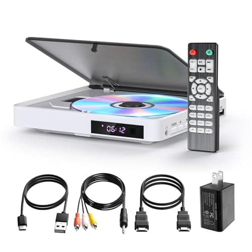 Mini DVD Player HDMI ARAFUNA 1080P DVD Players for TV Support USB, Micro-SD, CDs with Remote Control Small Region Free DVD Player for Home with HDMI AV Output Support PAL/NTSC