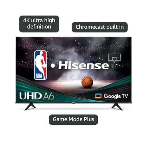 Hisense 43-Inch Class A6 Series 4K UHD Smart Google TV with Alexa Compatibility, Dolby Vision HDR, DTS Virtual X, Sports & Game Modes, Voice Remote, Chromecast Built-in (43A6H) , Black 4