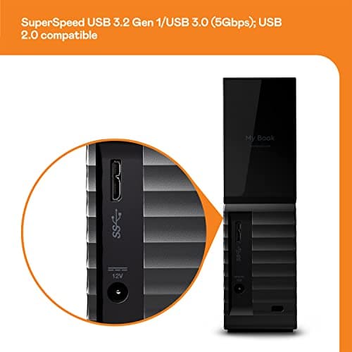 Western Digital 6TB My Book Desktop External Hard Drive, USB 3.0, External HDD with Password Protection and Auto Backup Software - WDBBGB0060HBK-NESN 5