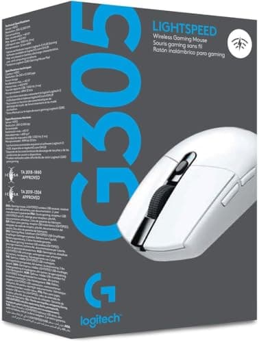 Logitech G305 LIGHTSPEED Wireless Gaming Mouse, Hero 12K Sensor, 12,000 DPI, Lightweight, 6 Programmable Buttons, 250h Battery Life, On-Board Memory, PC/Mac - White 5