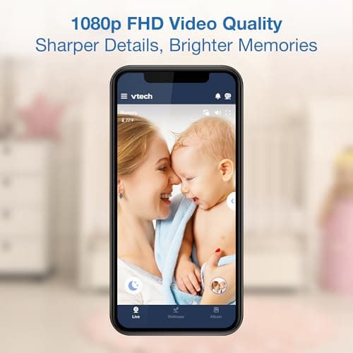 VTech 2-Cameras Smart WiFi Baby Monitor with 1080p FHD Video, Free App with Motion Video, Sound/Motion Detection and Notifications, 7" IPS Display with Split-Screen, Pan-Tilt-Zoom: Smart HQ Max Twin 3