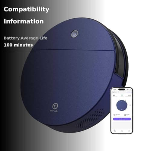 OKP K3 Robot Vacuum Cleaner Self-Charging Robotic Vacuum Cleaner with 2000Pa Strong Suction Voice Control for Hardfloor and Carpet,Blue 3