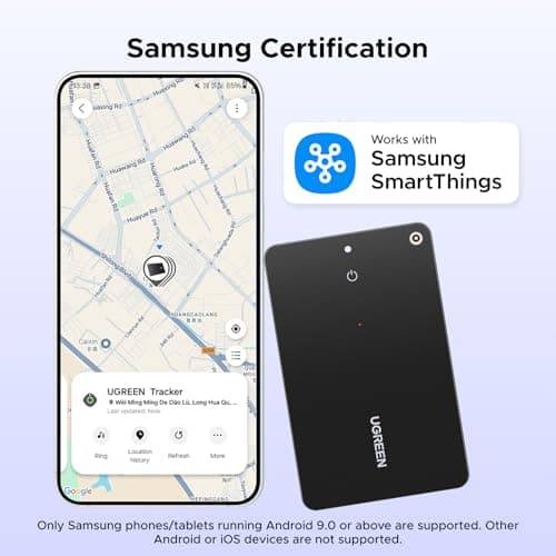 UGREEN FineTrack Slim S (Samsung Only) Wallet Tracker Card, 1-Year Rechargeable Bluetooth Tracker Card Finder Work with Samsung SmartThings APP for Galaxy S25/S24/S23 Ultra -1.7mm & IP68 Waterproof 2