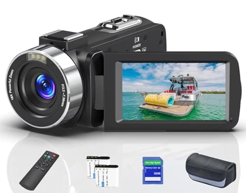 8K 64MP Video Camera 18X Digital Camcorder Video Camera for YouTube 3.0 inch Flip Screen Camcorder Vlogging Camera with 32GB SD Card, 2.4G Remote Control, Two Batteries