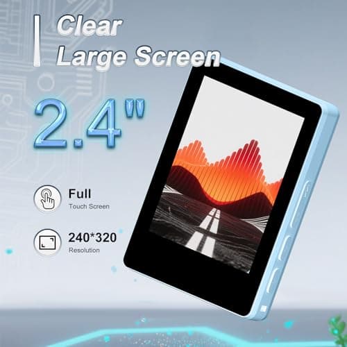 32GB Bluetooth MP3 Player with 2.4" Touch Screen, No Internet Needed, for Kids & Adults, Great for Commute, Workout, School, FM Radio, Voice Recorder, Gift Idea (Blue) 6