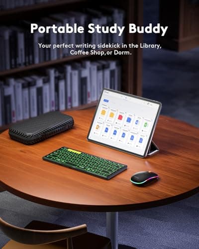 Foldable Keyboard and Mouse, Samsers KM08X Folding Bluetooth Keyboard Mouse Combo with Backlight, 2.4G + BT5.0 x 2, Full-Size Travel Keyboard & Portable Wireless Mouse for Windows iOS Mac OS Android 4