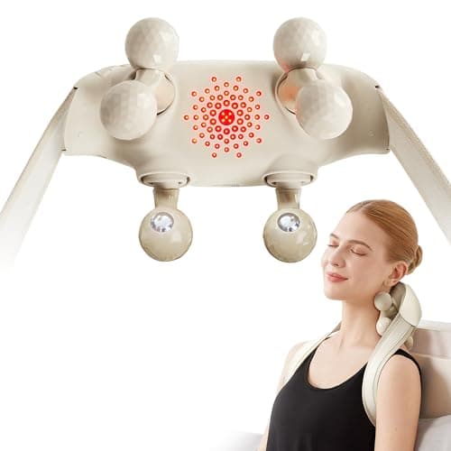 SKG Cordless Neck Massager for Pain Relief Deep Tissue Shiatsu Neck and Shoulder Massger with Heat H7 Ultra Gifts for Men and Women Birthday