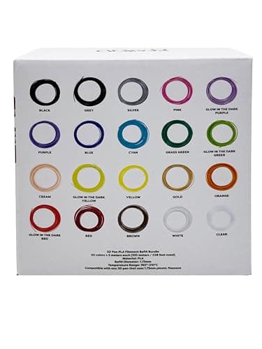 SCRIB3D Pen Filament Refills, 20 Colors, 320 Feet, 1.75mm PLA, Works with SCRIB3D, PIKA3D, MYNT3D and Most Other 3D Printing Pens 3