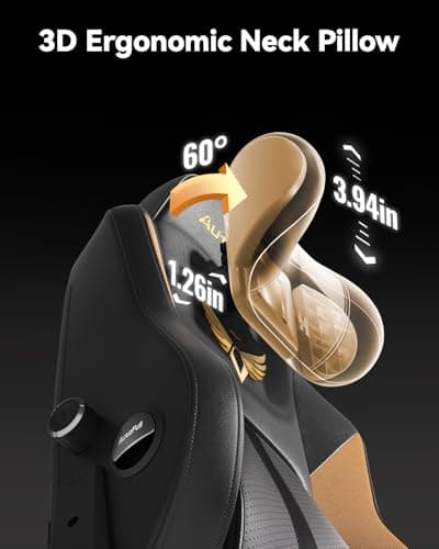 AutoFull M6 Gaming Chair, Ventilated and Heated Seat Gaming Chair with 360° Adjustable Armrest, AUTO Dynamic Tracking Lumbar Support Ergonomic Office Chair with Footrest, Black 4