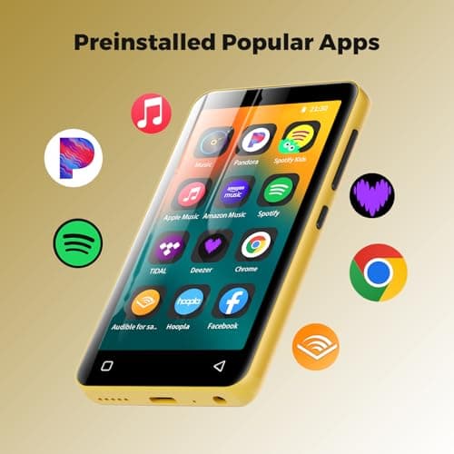 MP3 Player with Bluetooth and WiFi,MP3 Player with Spotify,Spotify Kids,Audible,Pandora,Amazon Music,4" Music Player MP4 Up to 1TB(80GB,Gold) 2