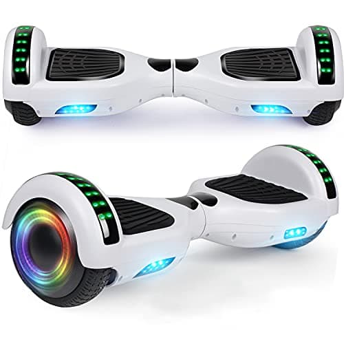 LIEAGLE Hoverboard, 6.5" Self Balancing Scooter Hover Board with Many Certified Wheels LED Lights for Kids Adults(White)