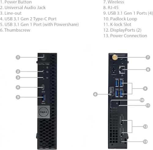 Dell OptiPlex 7060 Micro PC | Intel Core i5-8500 | 32GB RAM | 1TB SSD | Windows 11 Pro | Wi-Fi+ BT | Micro Form Factor Desktop Computer (Renewed) 2