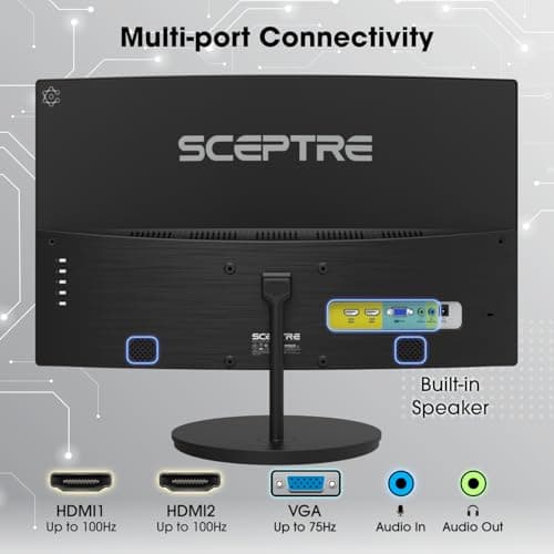 New! Sceptre Curved 27-inch Gaming Monitor 100Hz 1080p R1500 98% sRGB HDMI x2 VGA Build-in Speakers, VESA Wall Mount Machine Black 2026 (C275W-1920RN Series) 5