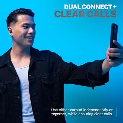 JLab Go Air Pop+ True Wireless Earbuds, in Ear Headphones, Bluetooth Earphones, 35H Playtime Ear Buds, Bluetooth Earbuds with Microphone, USB-C Charging Case, Dual Connect, EQ3 Sound, Black 3