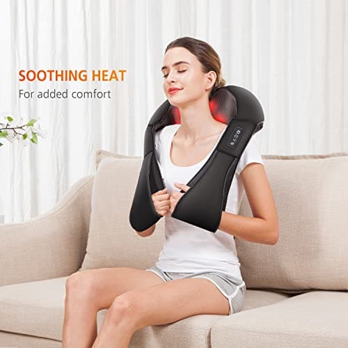 Snailax Shiatsu Neck and Shoulder Massager - Back Massager with Heat, Deep Kneading Electric Massage Pillow for Neck, Back, Shoulder,Foot,Body 3