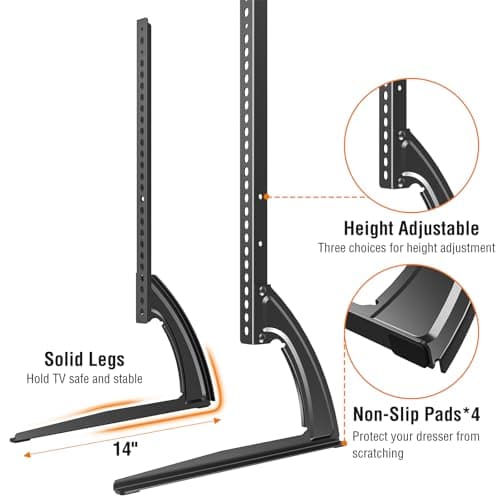 ELIVED Universal Table Top TV Stand for Most 27 to 55 inch LCD LED Plasma Flat Screen TVs, TV Base Height Adjustable Leg Stand Holds up to 88 lbs, VESA up to 800x400mm, YD1014 4