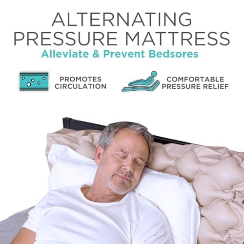 Vive Alternating Air Pressure Mattress Pad - The Original Bed Sore Prevention Solution - Hospital Topper for Bedridden Patients - Includes Waterproof, Breathable Ulcer Cushion & Whisper Quiet Pump 3