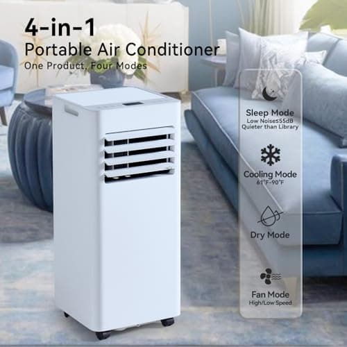 Aoxun 10000 BTU Portable Air Conditioners, 4-IN-1 AC Unit, Fast Cooling, Dehumidifier, Fan & 24H Timer Quiet Sleep, W/Remote Control, Window Kits, for Home/Office/Dorm 3