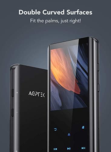 AGPTEK 64GB MP3 Player with Bluetooth 5.3, A19PL 2.4" Curved Screen Portable Music Player with Speaker Lossless Sound with FM Radio, Voice Recorder, Supports up to 128GB, Black 2
