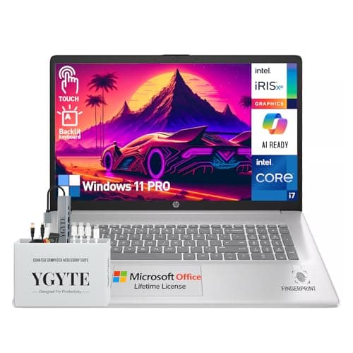 HP 17 Inch Laptop Touchscreen Computer, 17.3" HD+ Touch Screen Business Laptop PC, Intel Core i7, 64GB RAM 2TB SSD+512GB Docking Set, Windows 11 Pro Lifetime Office, Backlit 10-Key Fingerprint