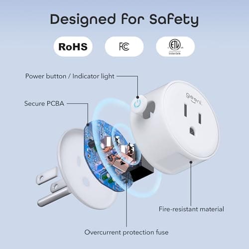 Geeni Dot Smart Plug with 2.4GHz WiFi Connectivity – 2-Pack Compact, Fire-Resistant Smart Outlet Plugs with Schedule & Timer – No Hub Needed, Supports Alexa & Google 5