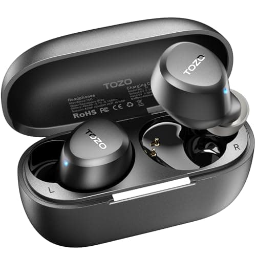 TOZO A1 Wireless Earbuds Bluetooth 5.3 Light Weight in Ear IPX5 Waterproof Headphones 2 Mic for AI Calls, Immersive Premium Sound Bass Headset with Charging Case, 32 Presets EQ Customization via App