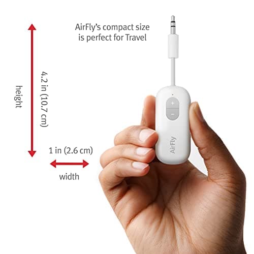 Twelve South AirFly SE | Bluetooth Wireless Audio Transmitter Adapter for AirPods/Headphones, 20+ Hr Battery, Works with 3.5mm aux Jacks on Airplanes, TVs, Gym Equipment, and Travel 3