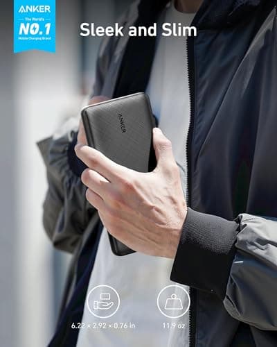 Anker Portable Charger, 325 Power Bank (PowerCore Essential 20K), 20000mAh Battery Pack with 15W Charging, PowerIQ, 2 USB-A, 1 Micro USB, Two-Way USB-C Ports for iPhone Series, AirPods, and More 2