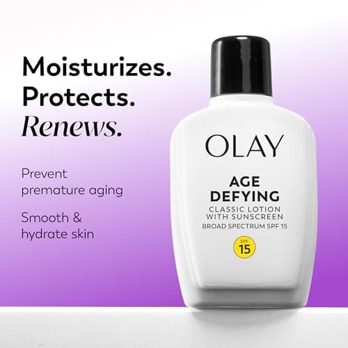 Face Moisturizer by Olay, Age Defying Classic Daily Renewal Lotion, With Sunscreen, Classic,4 oz 3