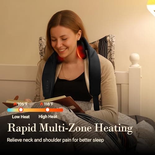 CuPiLo Cordless Neck Massager HSA Eligible FSA, Upgarded Deep Tissue Kneading Shoulder Massager with Heat, Electric Shiatsu Massager Pillow for Neck and Shoulder, Christmas Gifts for Women Men 2