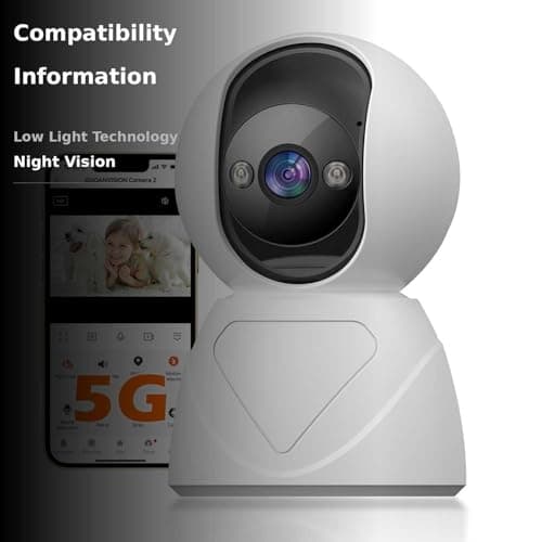 GUOANVISION 3MP Indoor Pan/Tilt Security Camera, 5G WiFi 360° Rotating Home Cameras for Baby Monitor/Pet Camera, Auto-Focus&Zoom,Motion Detection,2-Way Audio,Siren,Color Night Vision,Cloud&SD Card 2