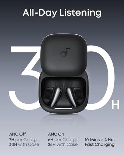 Soundcore Liberty Buds by Anker, Semi-in-Ear Design, Removable Ear Fins, Real-Time Adaptive Noise Cancelling, Fast Charging, Wireless Bluetooth Earbuds,Translation Earbuds, 30H Playtime 3