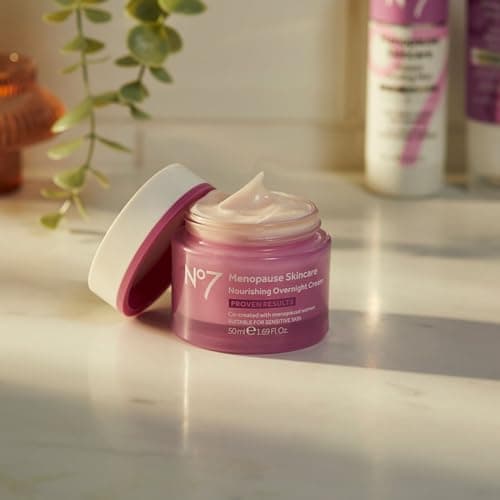 No7 Menopause Skincare Nourishing Overnight Cream - Hydrating Hyaluronic Night Cream for Dry, Sensitive Menopausal Skin - Skin Firming Lipids, Ceramides + Soy Isoflavones (50 ml) 2