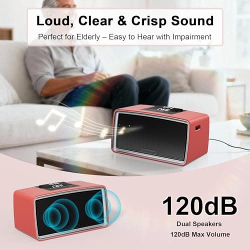 VigorKeeper Simple Music Player for Seniors with Dementia Alzheimer's, Large Button One-Touch Play, Easy-to-Use Audiobook Player Dementia Products for Elderly Parents Grandparents (Red) 5