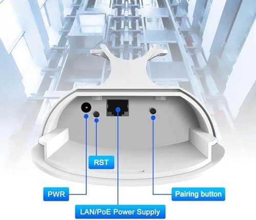 Todaair Secure 1640ft 2.4GHz Wireless Bridge, 1-Tap Pairing, CCTV Bullet Camera Support, POE Powered, 2-Pack 4