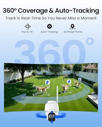 REOLINK First 4K Solar Security Cameras Wireless Outdoor, Argus PT Ultra+Solar Panel, 360° Pan Tilt Auto-Tracking, 8MP Color Night Vision, 2.4/5 GHz Wi-Fi 6, No Subscriptions, Home Hub Compatible 3